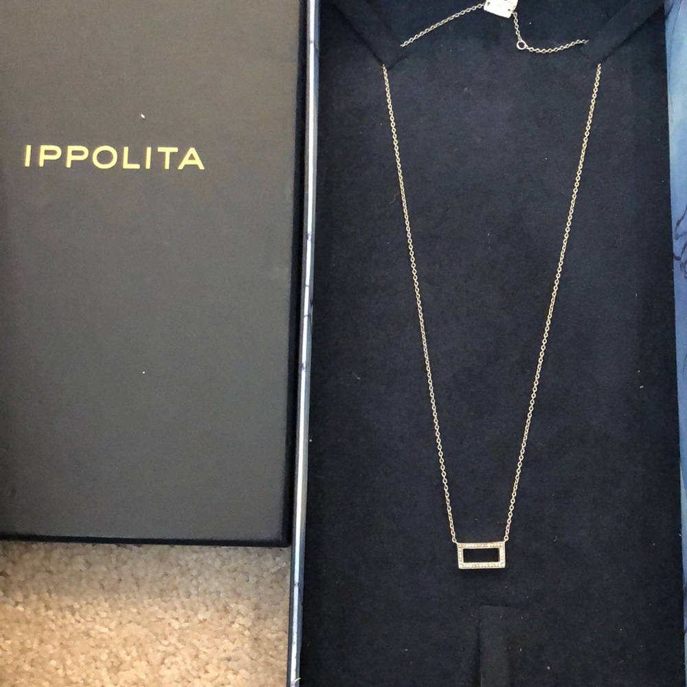 Sterling silver necklace with diamonds